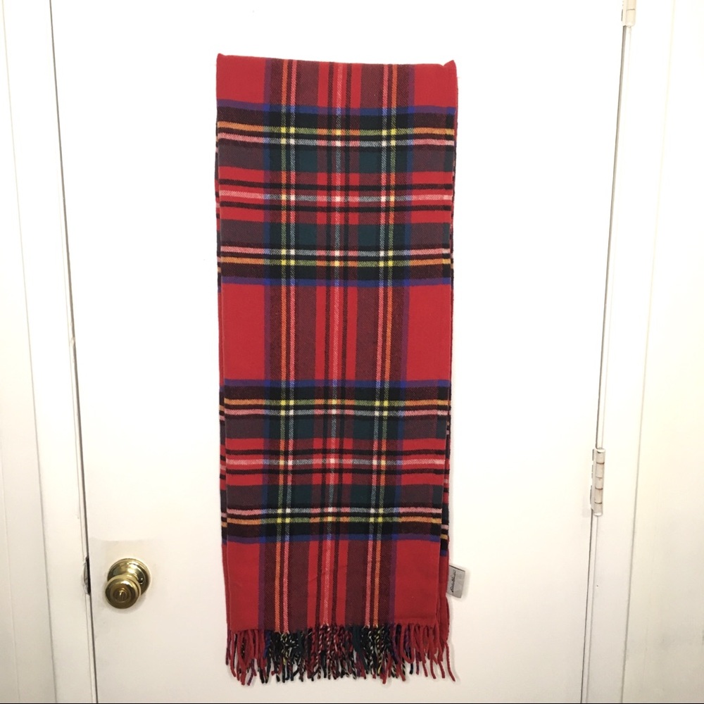 Cashmere & lambswool throw Eddie Bauer red plaid